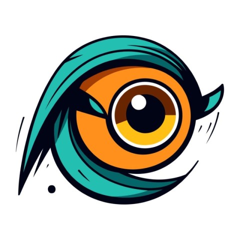 Eye icon. Cartoon eye vector icon for web design isolated on whi