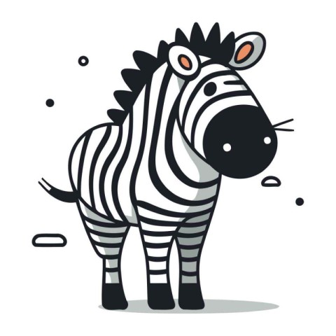 Zebra vector illustration. Cute cartoon zebra. Vector illustrati