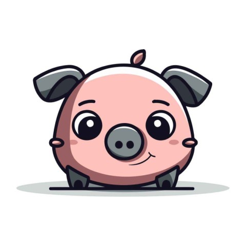 Cute Pig Cartoon Mascot Character Vector Illustration Design.