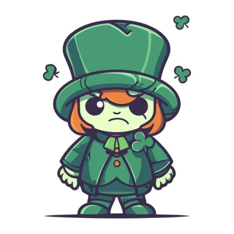 Leprechaun girl vector illustration. St. Patricks Day.