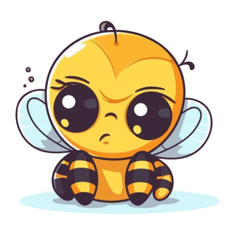 Cute cartoon bee. Vector illustration of a cute bee character.