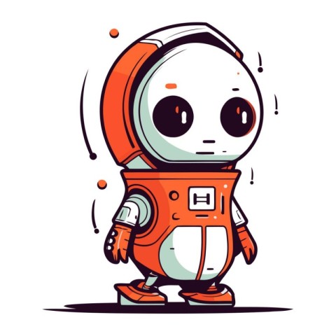 Cute cartoon astronaut vector illustration. Cute little cosmonau