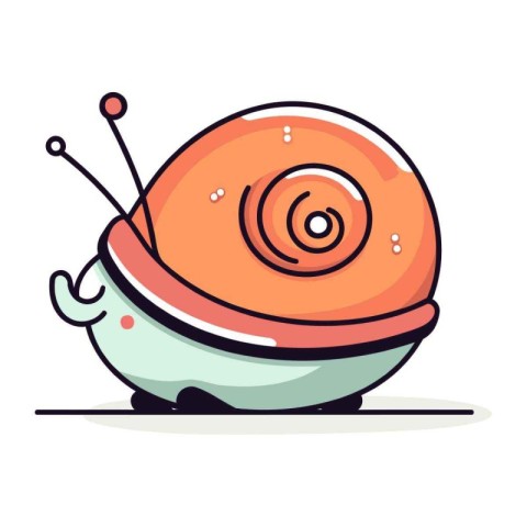 Cartoon snail. Vector illustration. Isolated on white background