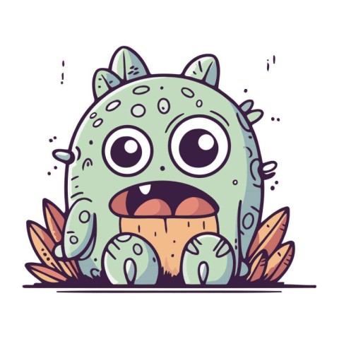 Cute monster vector illustration. Cute cartoon monster. Vector i