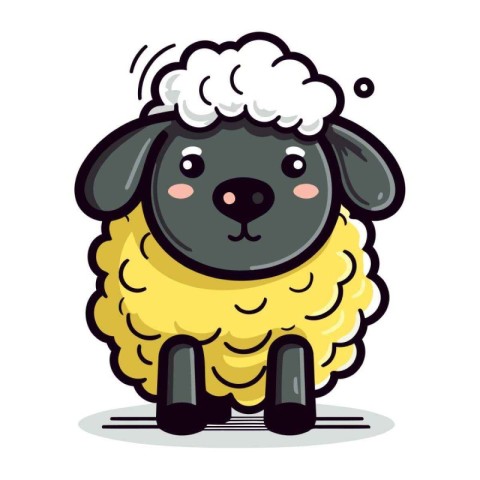 Sheep cartoon character vector design. Cute sheep mascot illustr