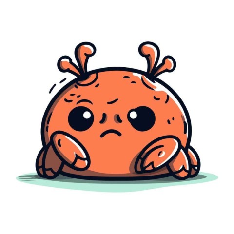 Cute cartoon crab. Vector illustration. Isolated on white backgr