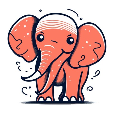 Cute cartoon elephant. Vector illustration isolated on a white b