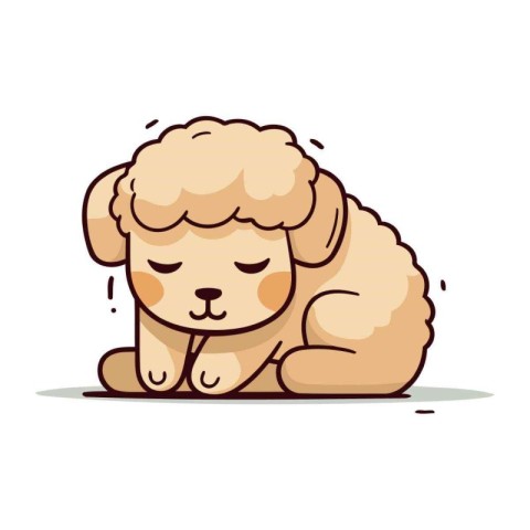 Sheep cartoon vector illustration. Cute little lamb. Cute pet.