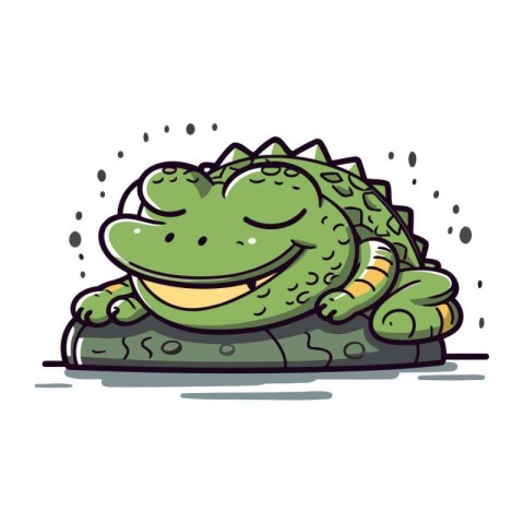 Cute crocodile cartoon. Vector illustration isolated on white ba