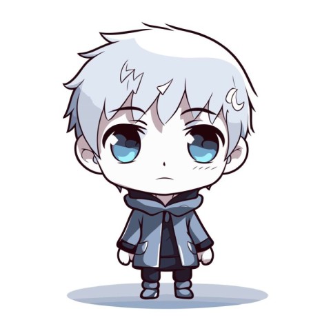 Cute cartoon vampire boy. Vector illustration isolated on white