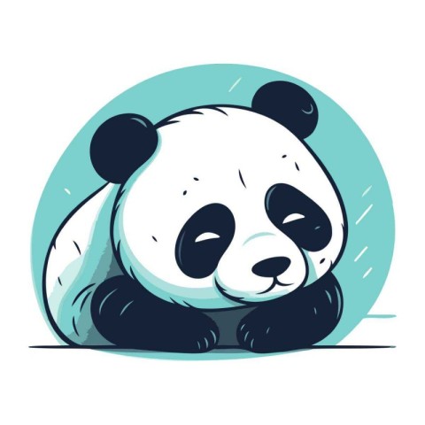 Vector illustration of a cute panda. Cute cartoon character.