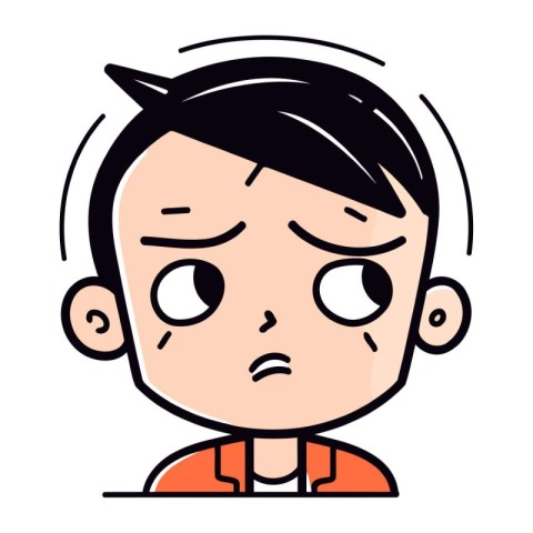 Illustration of a man with a sad expression on his face.