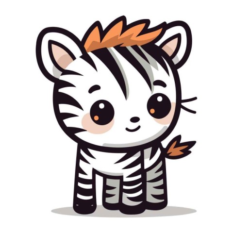 Cute Zebra Cartoon Mascot Character Vector Illustration.