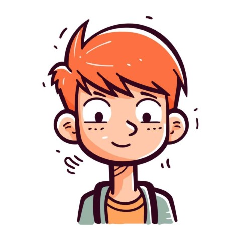 Vector illustration of a boy with freckles on his face.