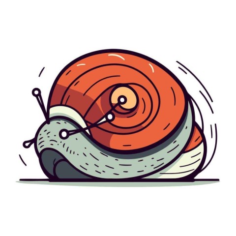 Cartoon snail. Vector illustration of a snail on a white backgro