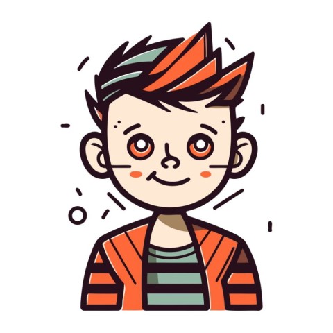 Vector illustration of a boy with freckles on his face.