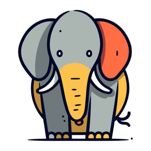 Cartoon elephant. Vector illustration of an elephant isolated on