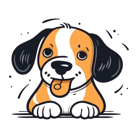 Cute dog vector illustration. Hand drawn doodle dog.