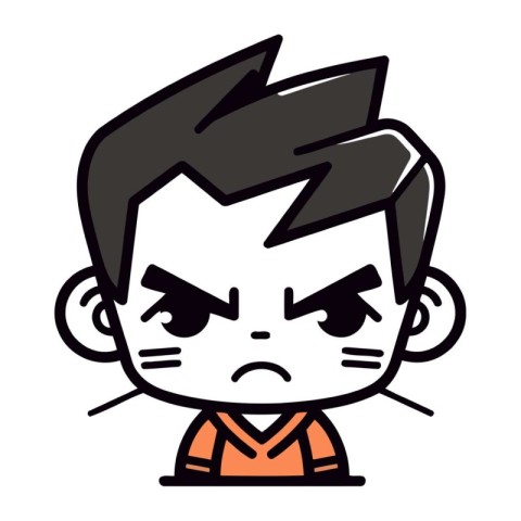 Angry little boy cartoon icon vector illustration design graphic