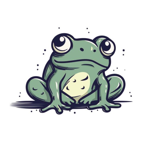 Frog isolated on white background. Vector illustration in cartoo