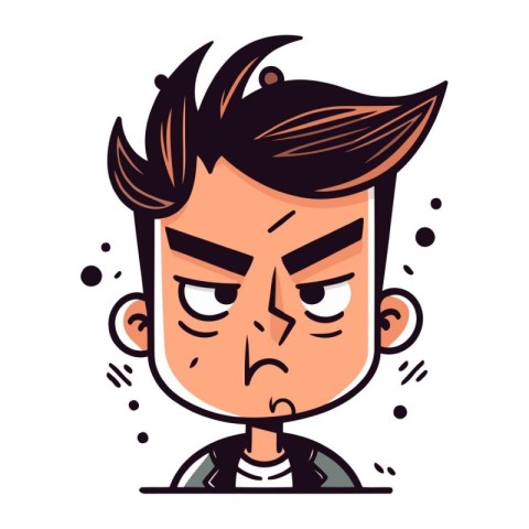 Angry boy cartoon character vector illustration. Emotions. feeli