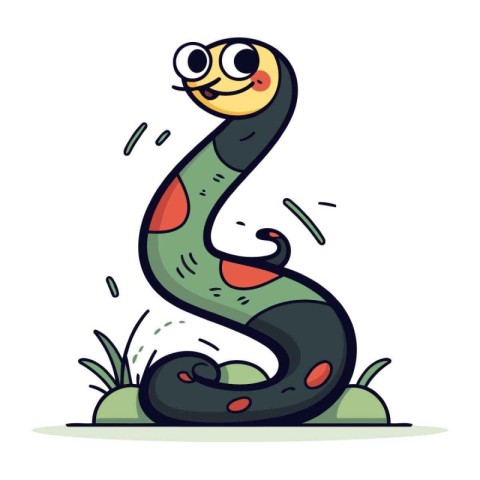 Cute cartoon snake. Vector illustration isolated on a white back