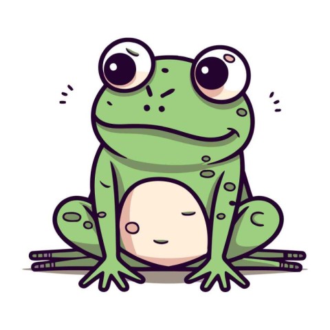 Frog cartoon vector illustration. Isolated on a white background