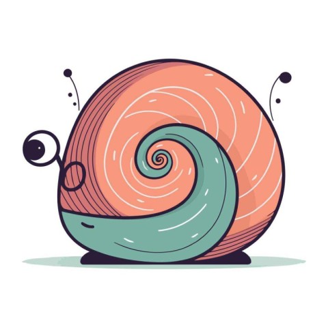 Cartoon snail. Vector illustration. Isolated on white background