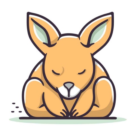 Cute little kangaroo. Vector illustration in cartoon style.