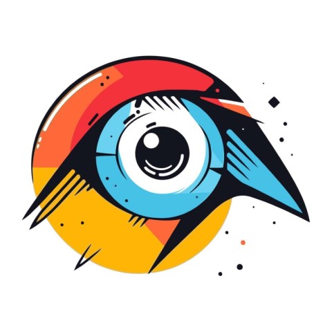 Eye icon in pop art style. Vector illustration on white backgrou