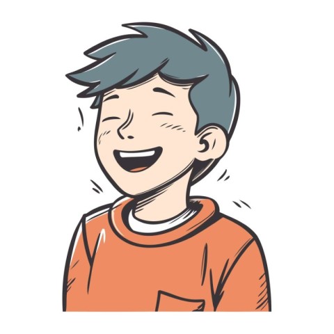 Vector illustration of a happy boy on white background. cartoon