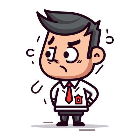 Upset Businessman   Cartoon Vector Illustration