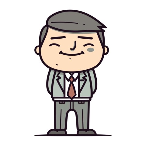 Smiling Businessman   Cartoon Vector Illustration