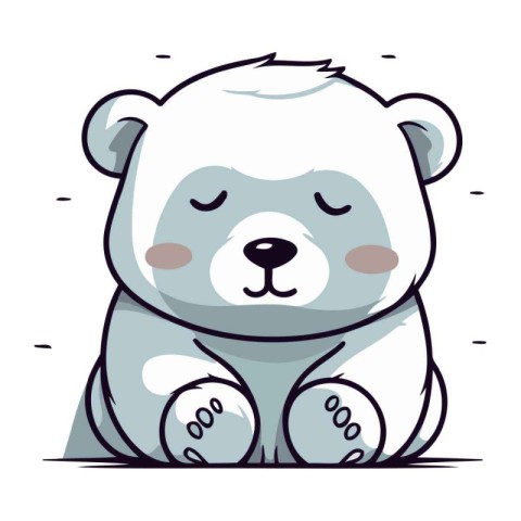 Cute polar bear cartoon vector illustration. Cute cartoon polar