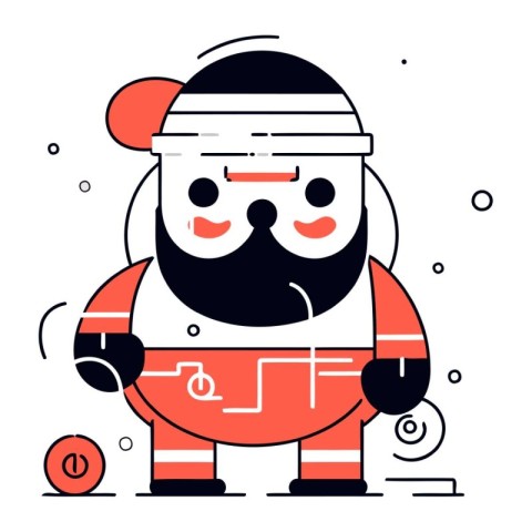 Santa Claus flat line design style vector illustration. Santa Cl