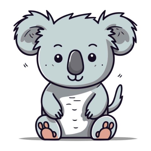 Cute cartoon koala. Vector illustration of a koala.