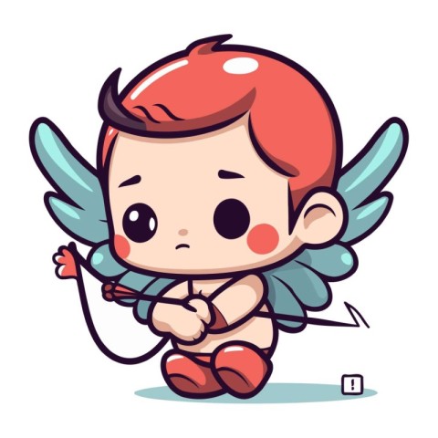 Cupid boy with bow and arrow. Cute cupid character.