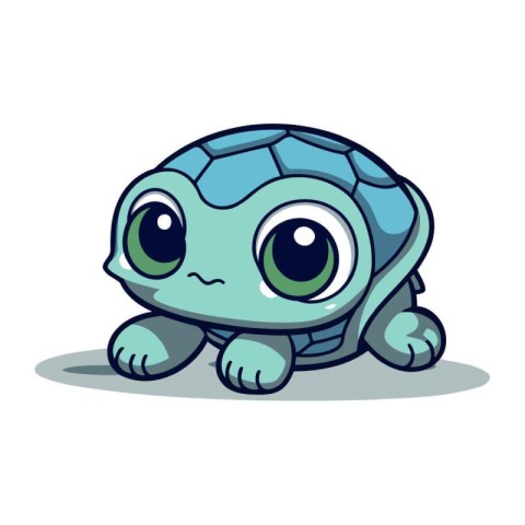 Cute little turtle character cartoon vector illustration. Adorab