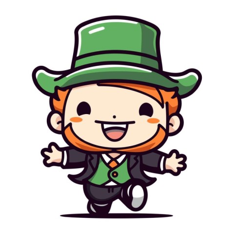 Leprechaun Cartoon Mascot Character Vector Illustration