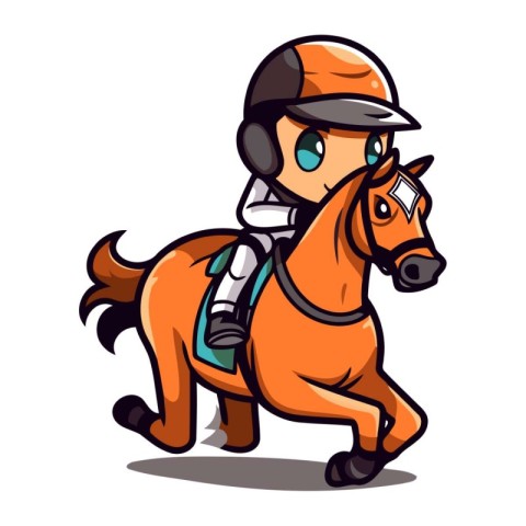 Horse rider. Cartoon vector illustration isolated on a white bac