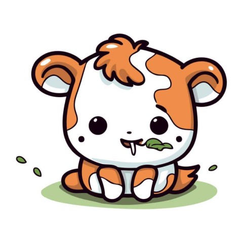 Cute cartoon cow. Vector illustration isolated on a white backgr