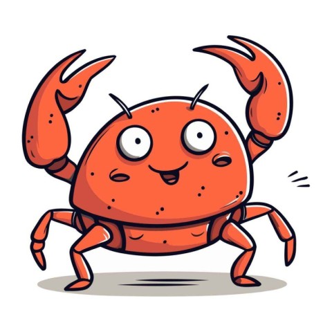 Cute crab cartoon character. Vector illustration of a cute crab.