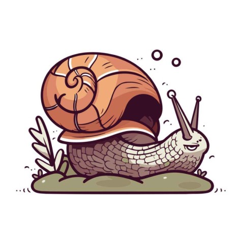 Snail cartoon icon. Vector illustration of a snail isolated on w