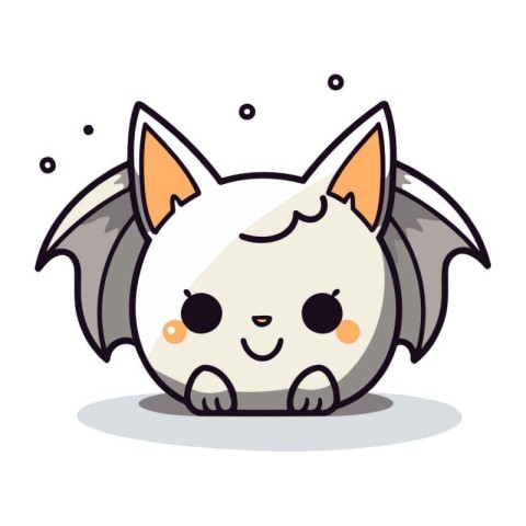 Cute cartoon cat with wings. Vector illustration. Cute animal.