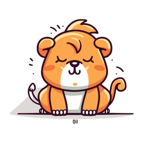 Cute Cartoon Hamster Character Sitting and Crying Vector Illustr