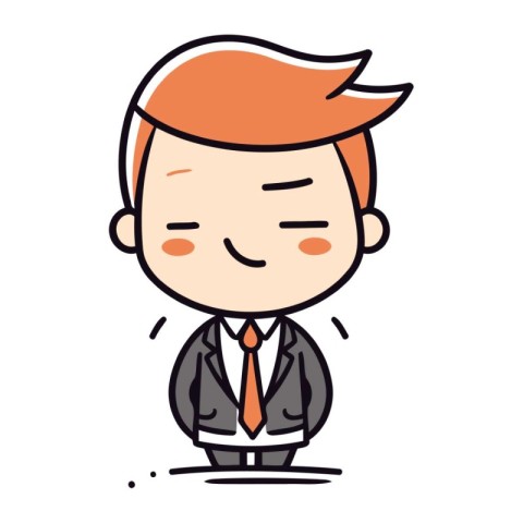 Businessman Smiling   Cartoon Vector Illustration