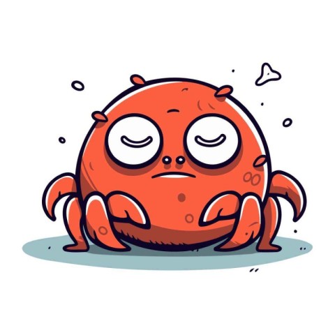 Cute cartoon crab. Vector illustration isolated on white backgro