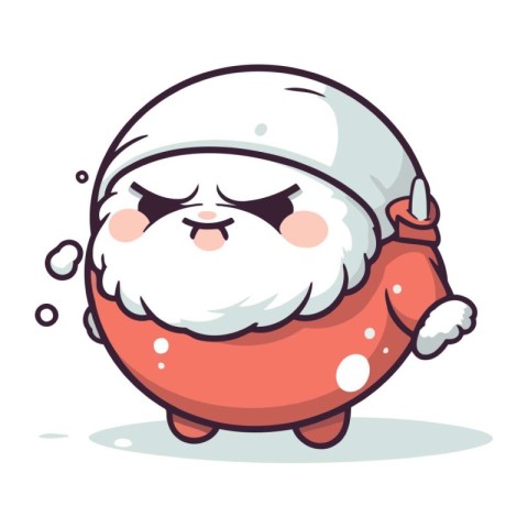 Crying Santa Claus Cartoon Mascot Character Vector Illustration.