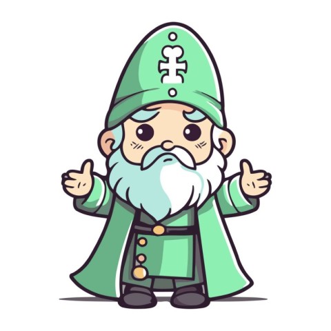 Cartoon Leprechaun character. Cute vector illustration.