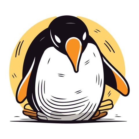 Penguin. Vector illustration of a cute cartoon penguin.